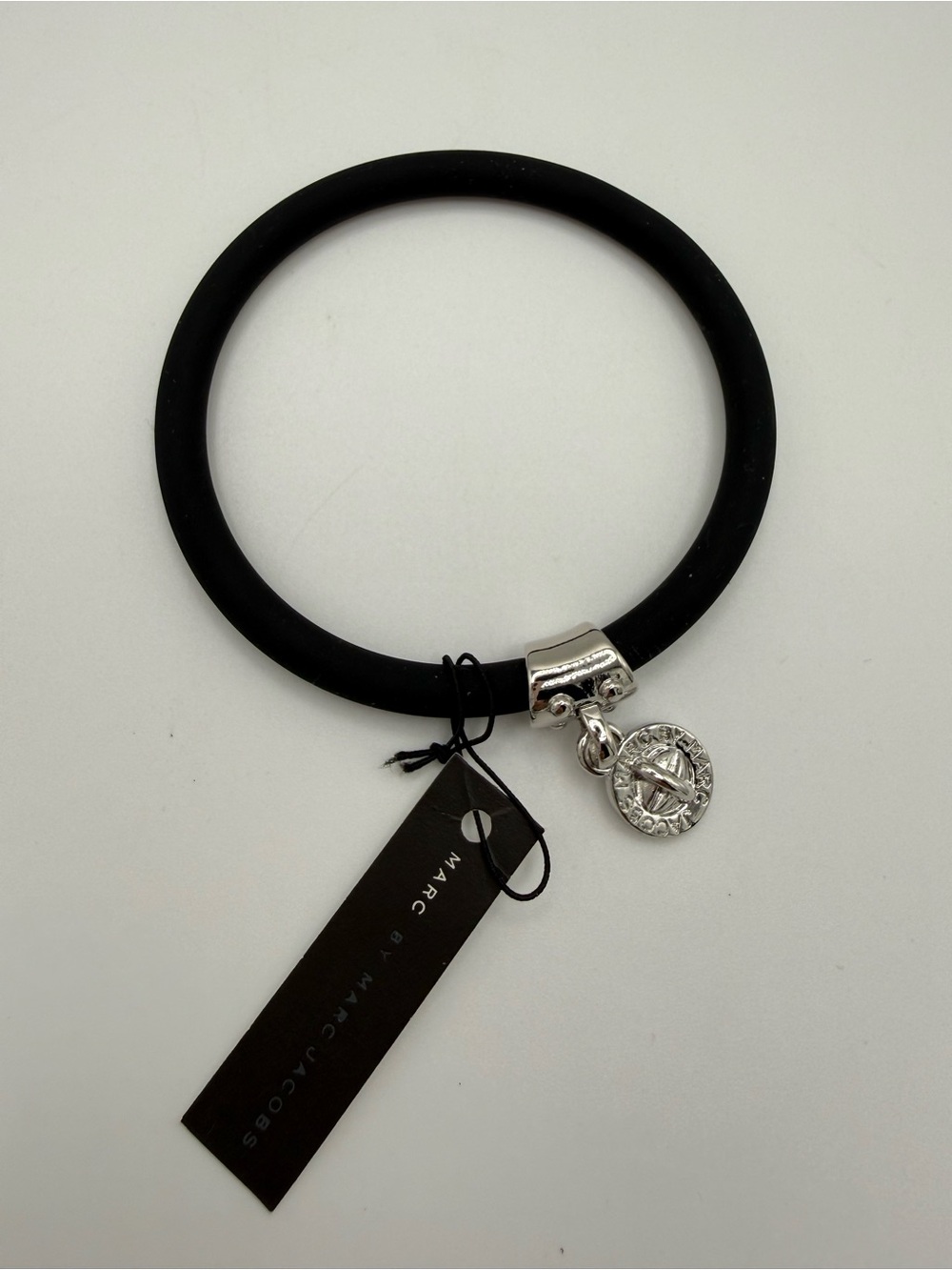 Marc by Marc Jacobs NWT Black Silicone Bracelet with Silver Hardware